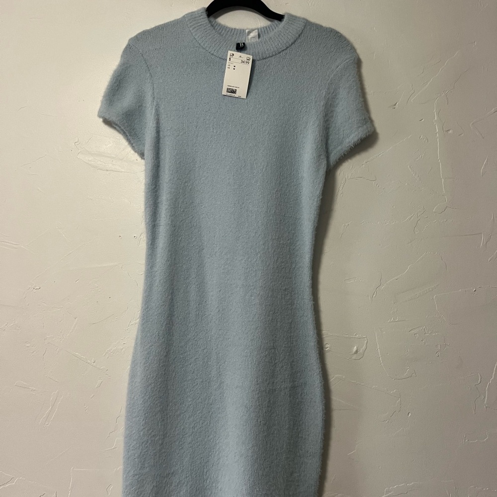 H&M Divided Baby Blue Knit Bodycon Dress - Picture 2 of 4